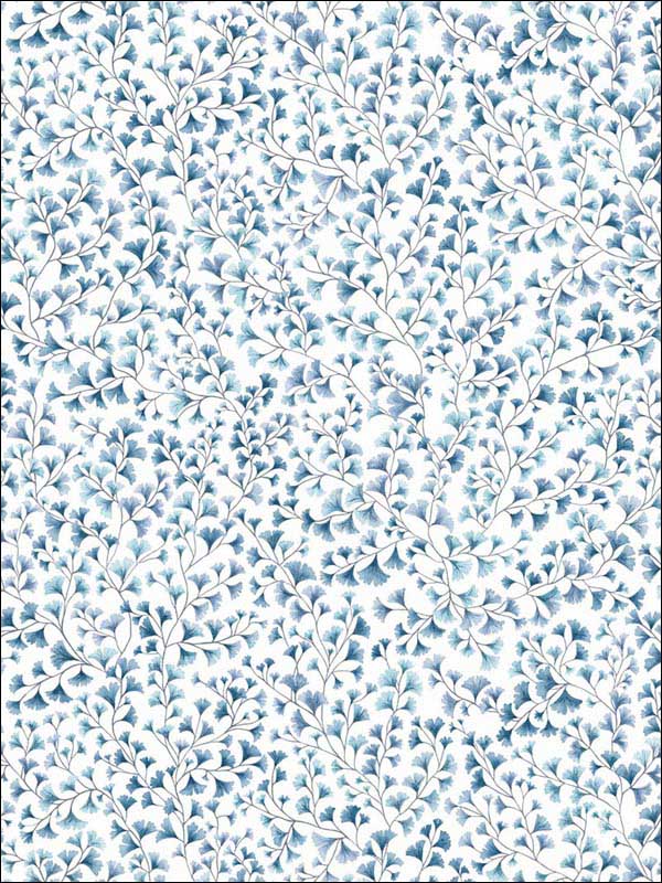 Maidenhair wallpaper in china blue color - pattern number 115/6019.CS.0 - by Cole and Son in the Botanical Botanica collection