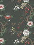 Camellia wallpaper in white red charco color - pattern number 115/8026.CS.0 - by Cole and Son in the Botanical Botanica collection