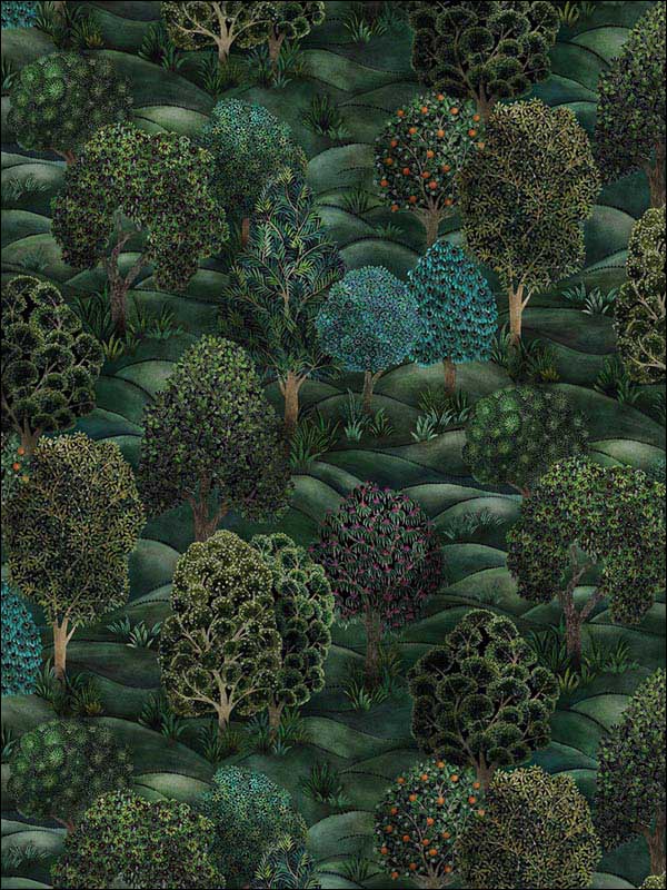 Forest wallpaper in forest greens color - pattern number 115/9028.CS.0 - by Cole and Son in the Botanical Botanica collection