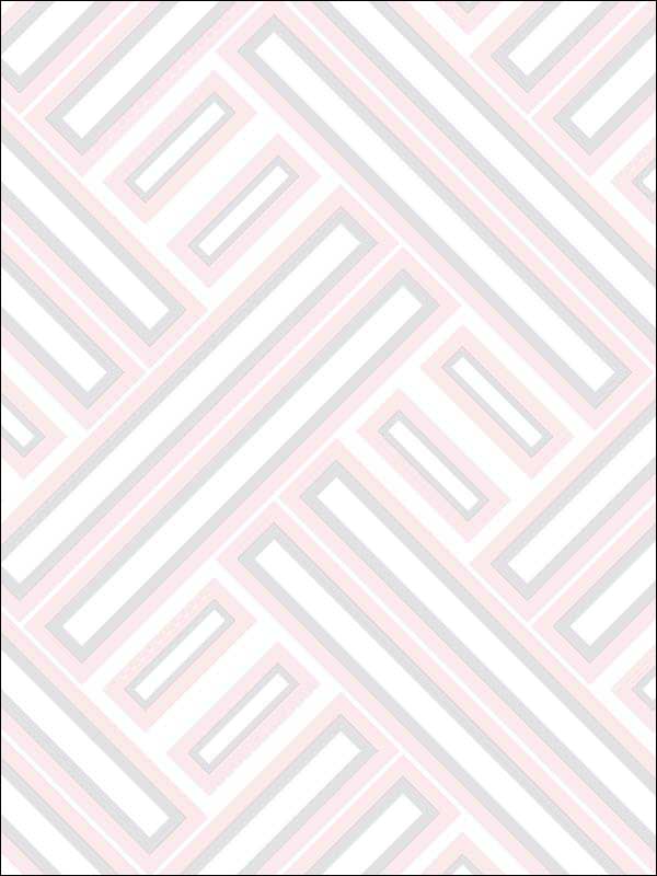 Rectangles wallpaper in pink metallic silver color - pattern number GX37601 - by Patton Norwall in the Geometrix collection