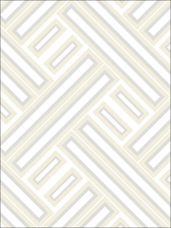 Rectangles wallpaper in tinted cream pearl metallic silver color - pattern number GX37604 - by Patton Norwall in the Geometrix collection