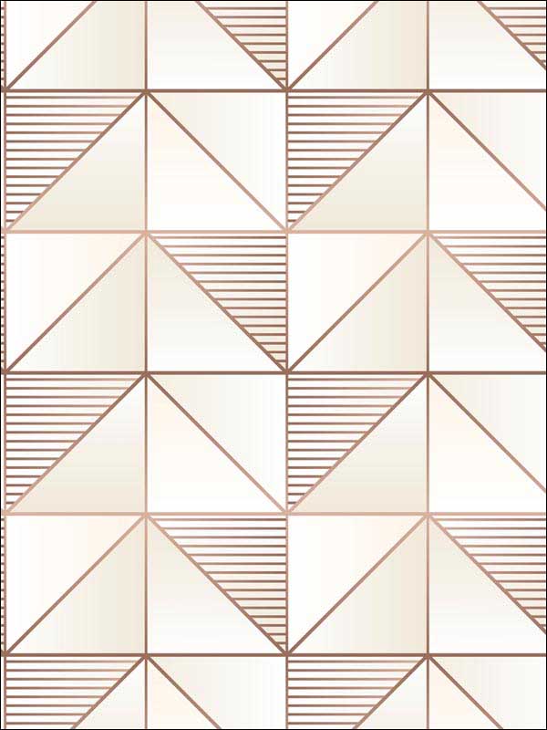 Cubist wallpaper in cream rose gold gold color - pattern number GX37629 - by Patton Norwall in the Geometrix collection