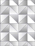 Cubist wallpaper in metallic silver grey dove color - pattern number GX37630 - by Patton Norwall in the Geometrix collection