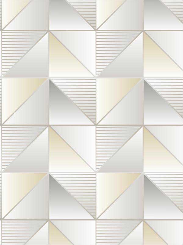 Cubist wallpaper in yellow metallic silver color - pattern number GX37631 - by Patton Norwall in the Geometrix collection