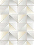 Cubist wallpaper in yellow metallic silver color - pattern number GX37631 - by Patton Norwall in the Geometrix collection