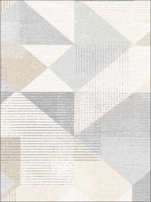 Silk Screen Geometric wallpaper in grey beige color - pattern number GX37655 - by Patton Norwall in the Geometrix collection