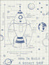Rocket Ship fabric in white and navy color - pattern number DA60702 - by Seabrook in the Day Dreamers collection
