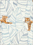 Hiding Tigers fabric in sky blue and orange color - pattern number DA61202 - by Seabrook in the Day Dreamers collection