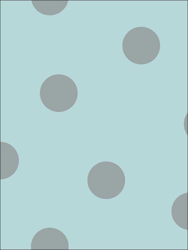 Dots wallpaper in teal and metallic silver color - pattern number DA61604 - by Seabrook in the Day Dreamers collection