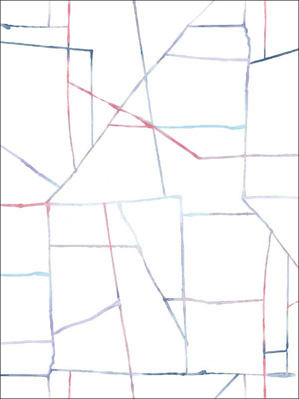 Geo Creative wallpaper in purple red and blue color - pattern number DA62102 - by Seabrook in the Day Dreamers collection