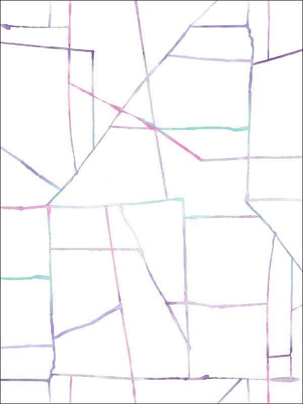 Geo Creative wallpaper in purple teal and pink color - pattern number DA62109 - by Seabrook in the Day Dreamers collection