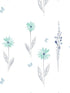 Daisy Field fabric in teal and gray color - pattern number DA62604 - by Seabrook in the Day Dreamers collection