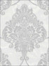 Puff Damask fabric in silver glitter and pearl color - pattern number AW70806 - by Collins and Company in the Casa Blanca 2 collection