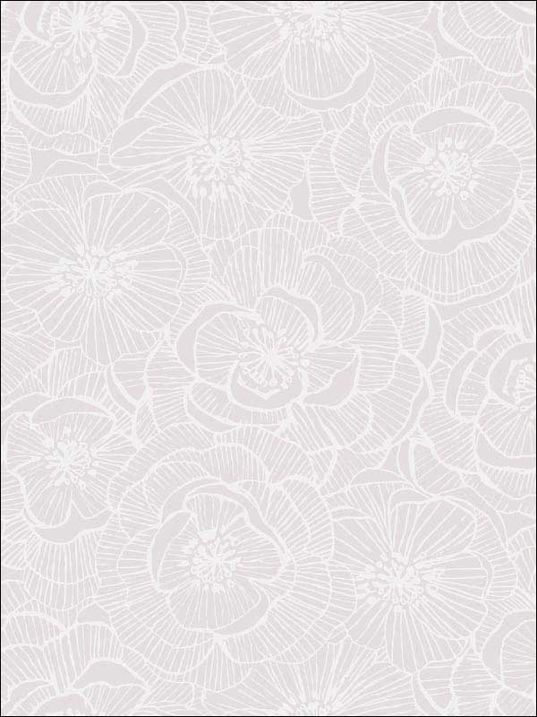 Graphic Floral fabric in metallic champagne and off white color - pattern number AW71001 - by Collins and Company in the Casa Blanca 2 collection