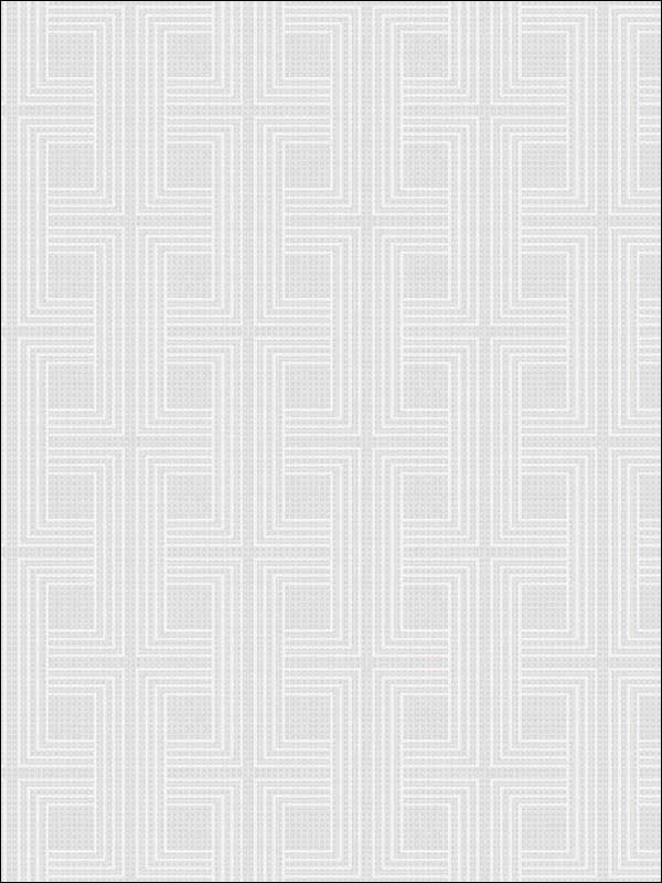 Interlocking Squares wallpaper in metallic pearl and off white color - pattern number AW71610 - by Collins and Company in the Casa Blanca 2 collection