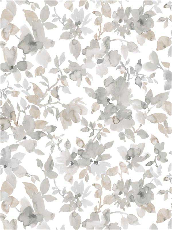 Watercolor Floral Peel and Stick wallpaper in neutral color - pattern number RMK11235WP - by York in the Peel and Stick Wallpaper by York collection
