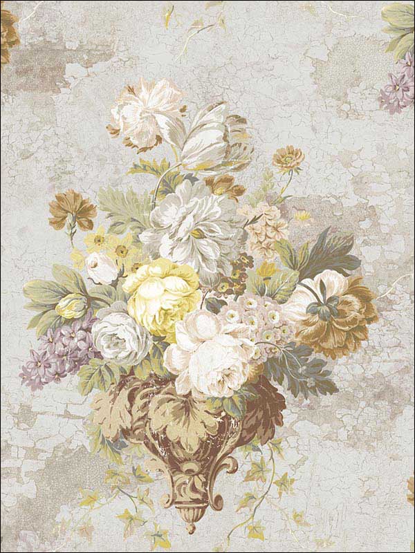 Flower Cameo wallpaper in soft grey color - pattern number RM60008 - by Casa Mia in the Diamond collection