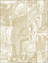 Antique Monument wallpaper in soft gold color - pattern number RM60109 - by Casa Mia in the Diamond collection