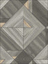 Geometric Wood fabric in grey soft black color - pattern number RM90400 - by Casa Mia in the Graphite collection