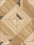 Geometric Wood fabric in soft brown color - pattern number RM90405 - by Casa Mia in the Graphite collection
