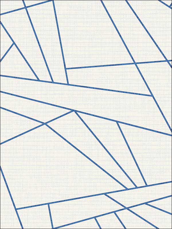 Geo fabric in white blue color - pattern number RM90702 - by Casa Mia in the Graphite collection