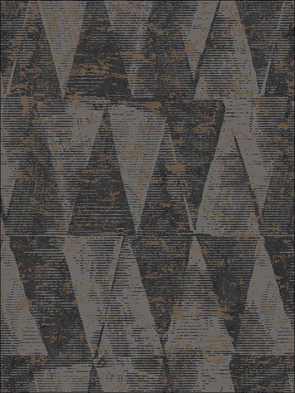 Small Triangle wallpaper in black grey color - pattern number RM91000 - by Casa Mia in the Graphite collection