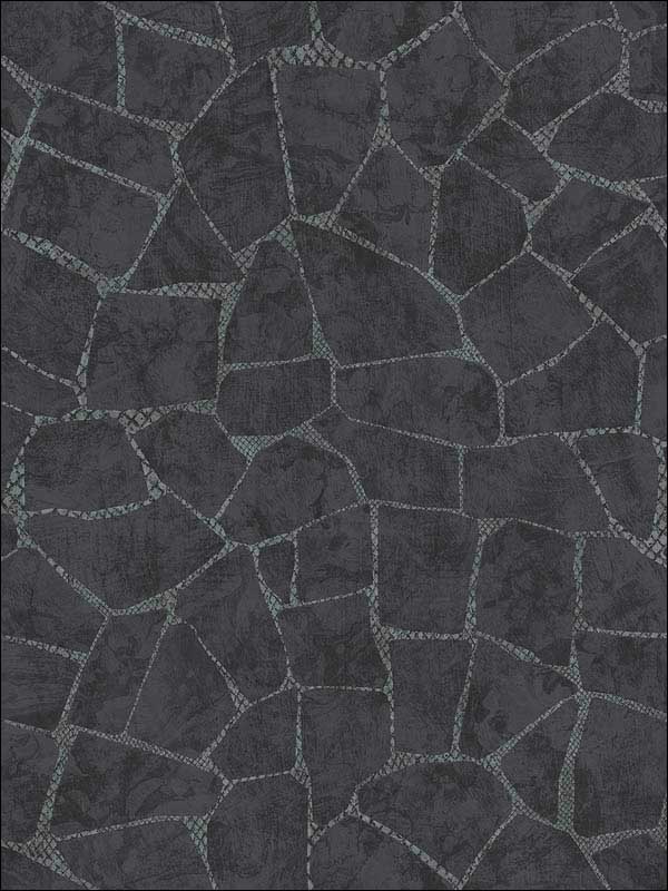 Tile Effect fabric in soft black grey color - pattern number RM91400 - by Casa Mia in the Graphite collection