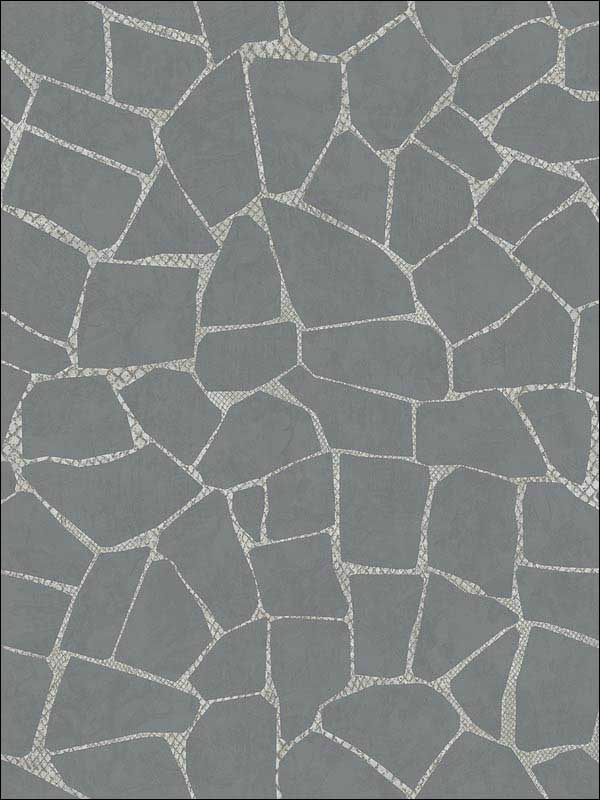 Tile Effect fabric in grey silver color - pattern number RM91408 - by Casa Mia in the Graphite collection