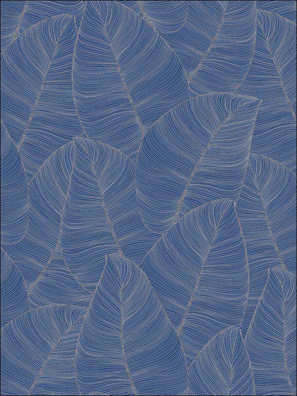 Metal Leaf wallpaper in soft blue silver color - pattern number RM91602 - by Casa Mia in the Graphite collection