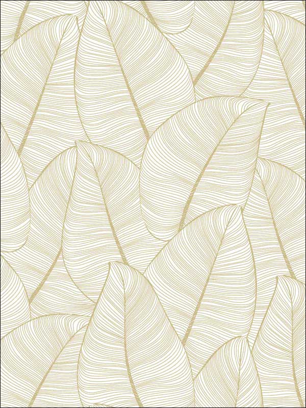 Metal Leaf wallpaper in white gold color - pattern number RM91605 - by Casa Mia in the Graphite collection
