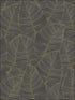 Metal Leaf wallpaper in black gold color - pattern number RM91606 - by Casa Mia in the Graphite collection