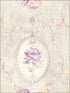 Flora Cameo fabric in grey white pink color - pattern number RM50809 - by Casa Mia in the Opal collection