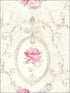 Floral Stripes wallpaper in white soft blue color - pattern number RM50811 - by Casa Mia in the Opal collection