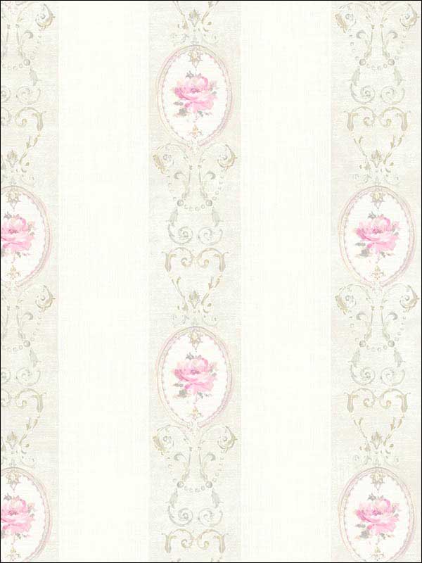 English Rose wallpaper in cream pink color - pattern number RM50911 - by Casa Mia in the Opal collection