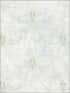 Fleur De Lys wallpaper in soft blue gold color - pattern number RM51102 - by Casa Mia in the Opal collection