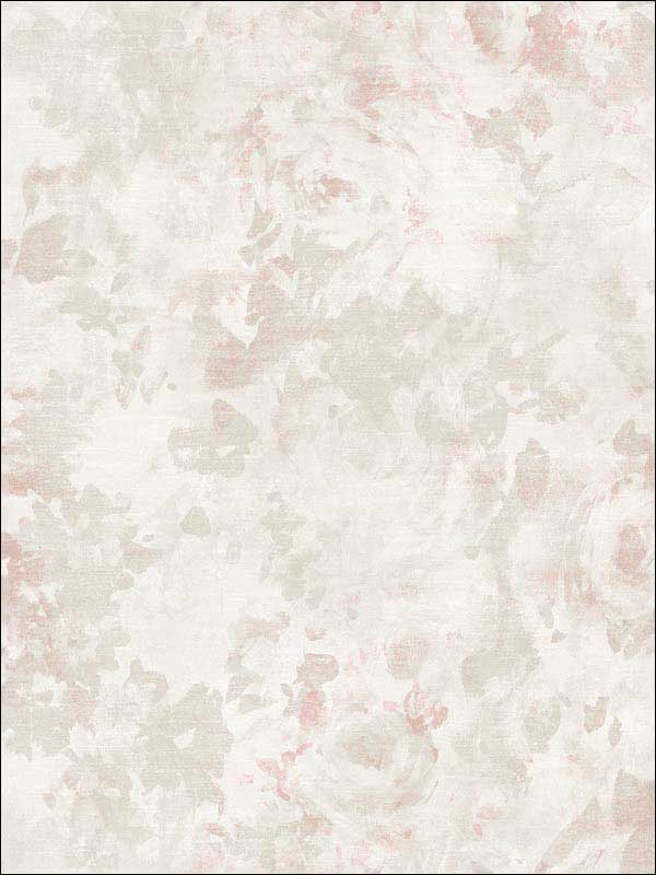 Abstract Flower wallpaper in grey white soft pink color - pattern number RM51301 - by Casa Mia in the Opal collection