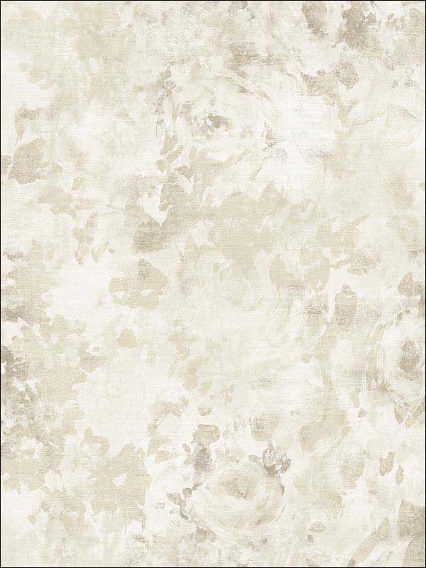 Abstract Flower wallpaper in beige cream color - pattern number RM51303 - by Casa Mia in the Opal collection