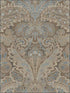 Old Damask fabric in soft brown blue color - pattern number RM80002 - by Casa Mia in the Quartz collection