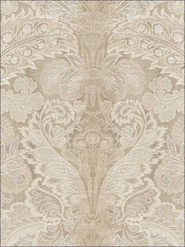 Old Damask fabric in soft beige cream color - pattern number RM80006 - by Casa Mia in the Quartz collection