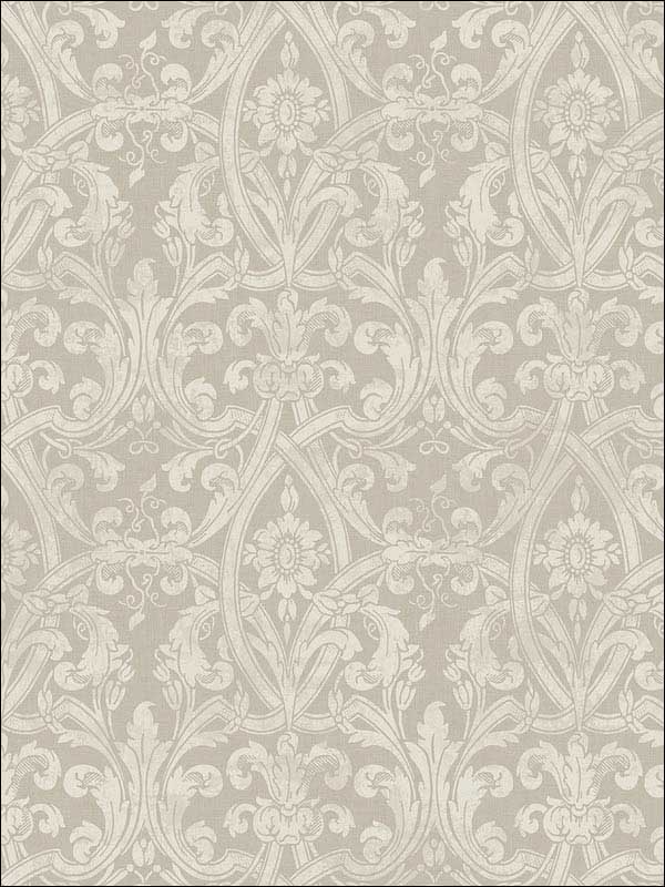 Gothic Scroll wallpaper in soft brown color - pattern number RM80702 - by Casa Mia in the Quartz collection