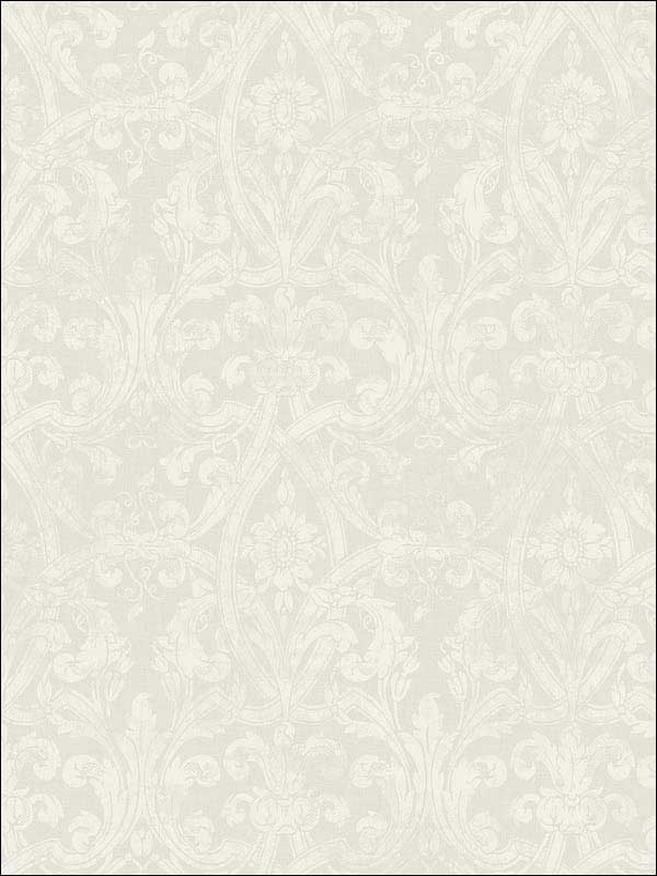 Gothic Scroll wallpaper in white color - pattern number RM80705 - by Casa Mia in the Quartz collection