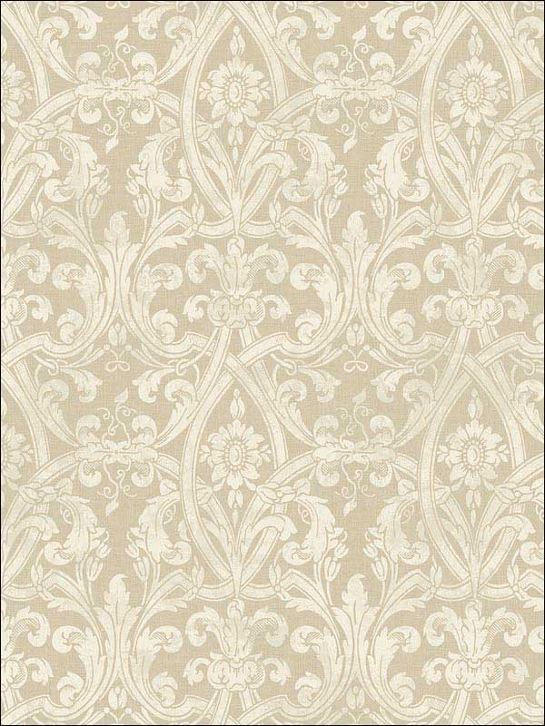 Gothic Scroll wallpaper in gold color - pattern number RM80707 - by Casa Mia in the Quartz collection