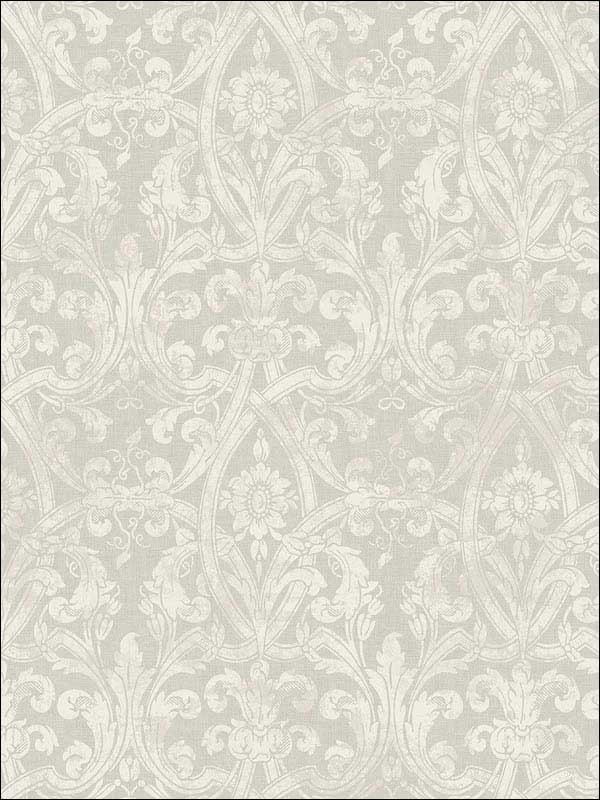 Gothic Scroll wallpaper in silver grey color - pattern number RM80708 - by Casa Mia in the Quartz collection
