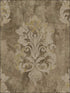 Neoclassic Damask wallpaper in dark brown cream color - pattern number RM41206 - by Casa Mia in the Titanium collection