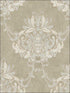 Faux Antique Damask fabric in beige white grey color - pattern number RM30007 - by Casa Mia in the Zinc by Casa Mia collection