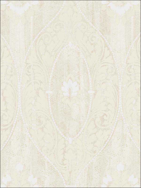 Classic Bead wallpaper in white cream color - pattern number RM30210 - by Casa Mia in the Zinc by Casa Mia collection