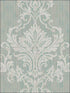 Geometrical Damask fabric in blue silver white color - pattern number RM30504 - by Casa Mia in the Zinc by Casa Mia collection