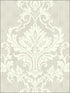 Geometrical Damask fabric in grey white soft cream color - pattern number RM30508 - by Casa Mia in the Zinc by Casa Mia collection