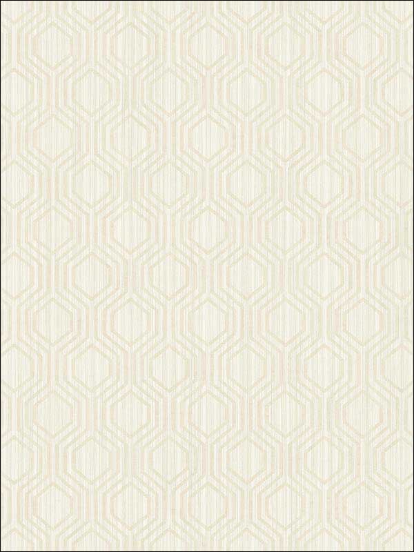 Geometric Hexagon fabric in cream gold color - pattern number RM30605 - by Casa Mia in the Zinc by Casa Mia collection
