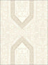 Neoclassic Scroll wallpaper in white cream soft brown color - pattern number RM30905 - by Casa Mia in the Zinc by Casa Mia collection